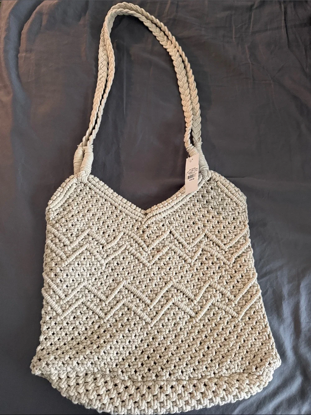 Woven Crochet Shoulder Tote Bag